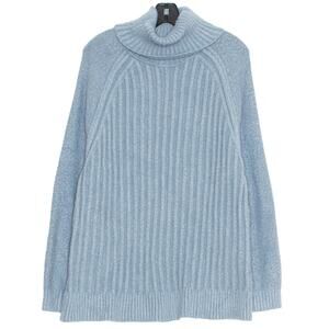Altar'd State Womens Sweater Turtleneck Ribbed Long Sleeve Blue Size Medium EL